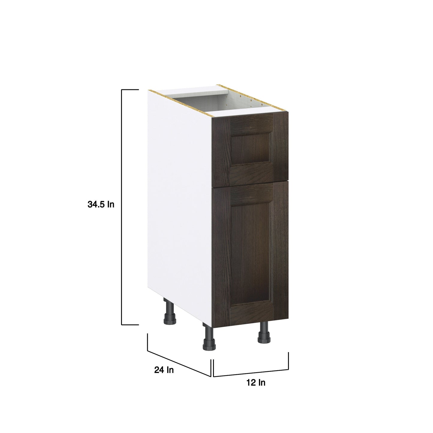 Hugo&Borg Montclaire 12-in W x 34.5-in H x 25-in D Wood 1-Drawer Base Fully Assembled Cabinet (Recessed Panel Shaker Style)