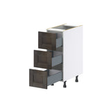 Hugo&Borg Montclaire 12-in W x 34.5-in H x 24-in D Wood 3-Drawer Base Fully Assembled Cabinet (Recessed Panel Style)