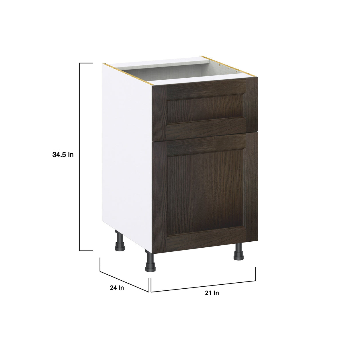 Hugo&Borg Montclaire 21-in W x 34.5-in H x 25-in D Wood 1-Drawer Base Fully Assembled Cabinet (Recessed Panel Shaker Style)
