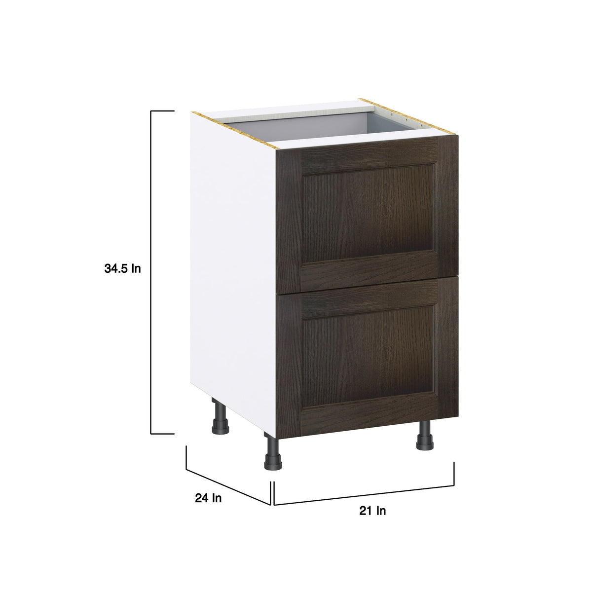 Hugo&Borg Montclaire 21-in W x 34.5-in H x 24-in D Wood 3-Drawer Base Fully Assembled Cabinet (Recessed Panel Style)