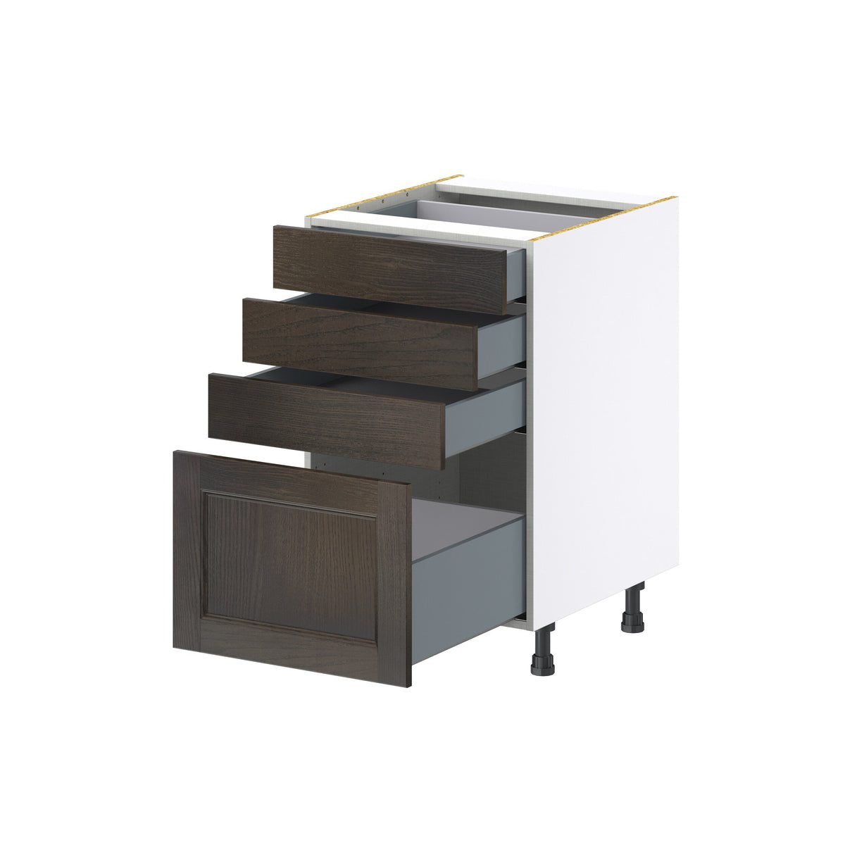 Hugo&Borg Montclaire 21-in W x 34.5-in H x 24-in D Wood 4-Drawer Base Fully Assembled Cabinet (Recessed Panel Style)