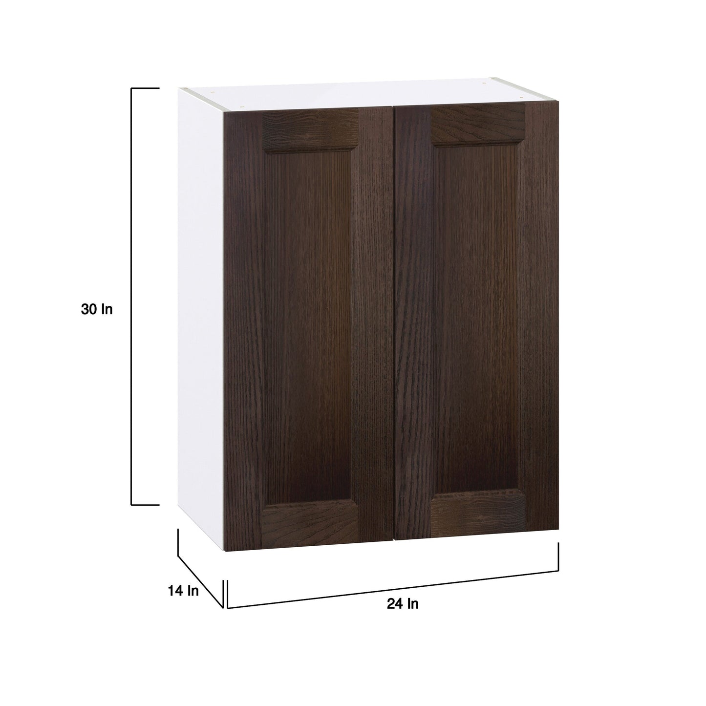 Hugo&Borg Montclaire 24-in W x 30-in H x 14-in D Wood Wall Fully Assembled Cabinet (Recessed Panel Shaker Door Style)