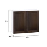 Hugo&Borg Montclaire 36-in W x 30-in H x 14-in D Wood Wall Fully Assembled Cabinet (Recessed Panel Shaker Door Style)
