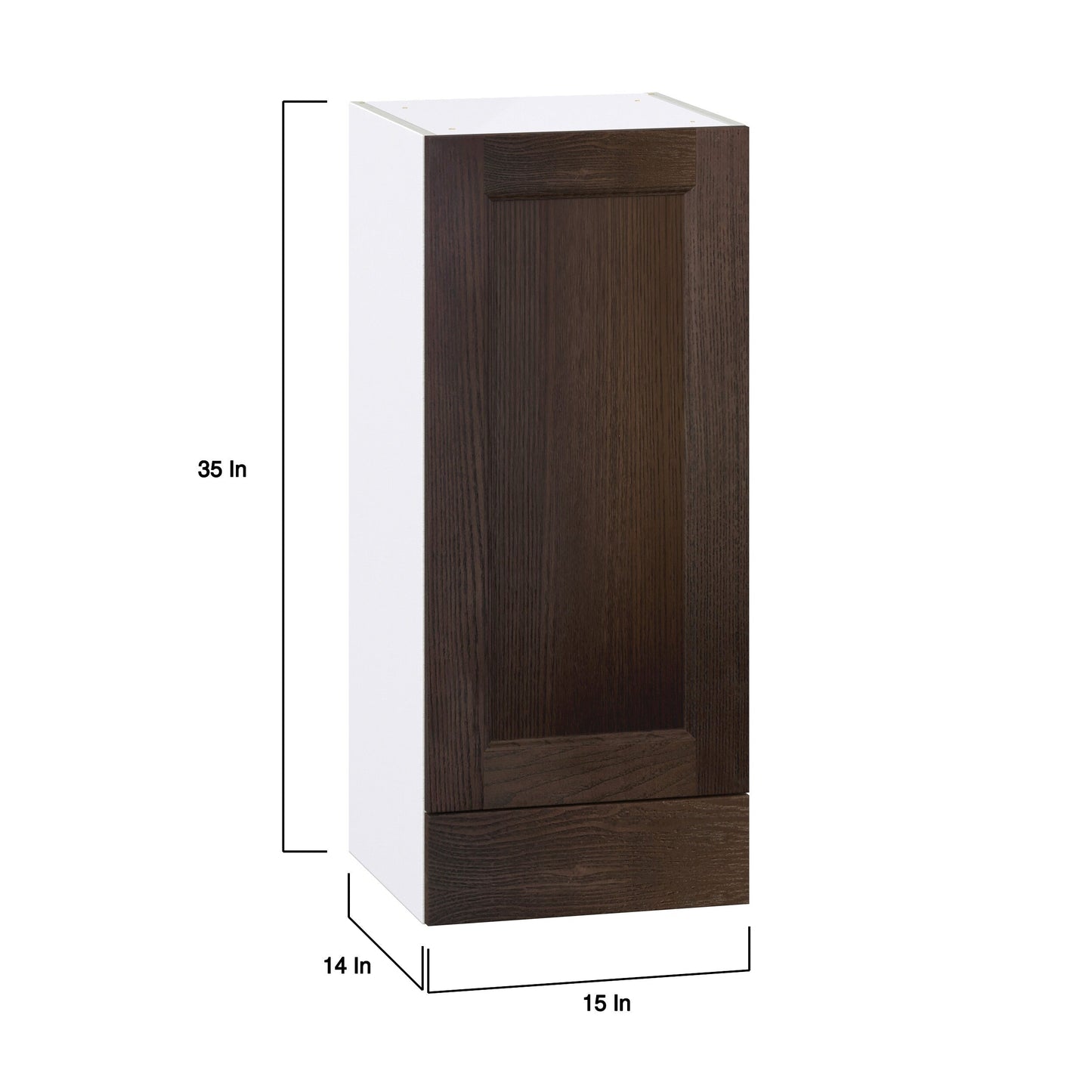 Hugo&Borg Montclaire 15-in W x 35-in H x 14-in D Wood 1-Drawer Wall Fully Assembled Cabinet (Recessed Panel Shaker Style)
