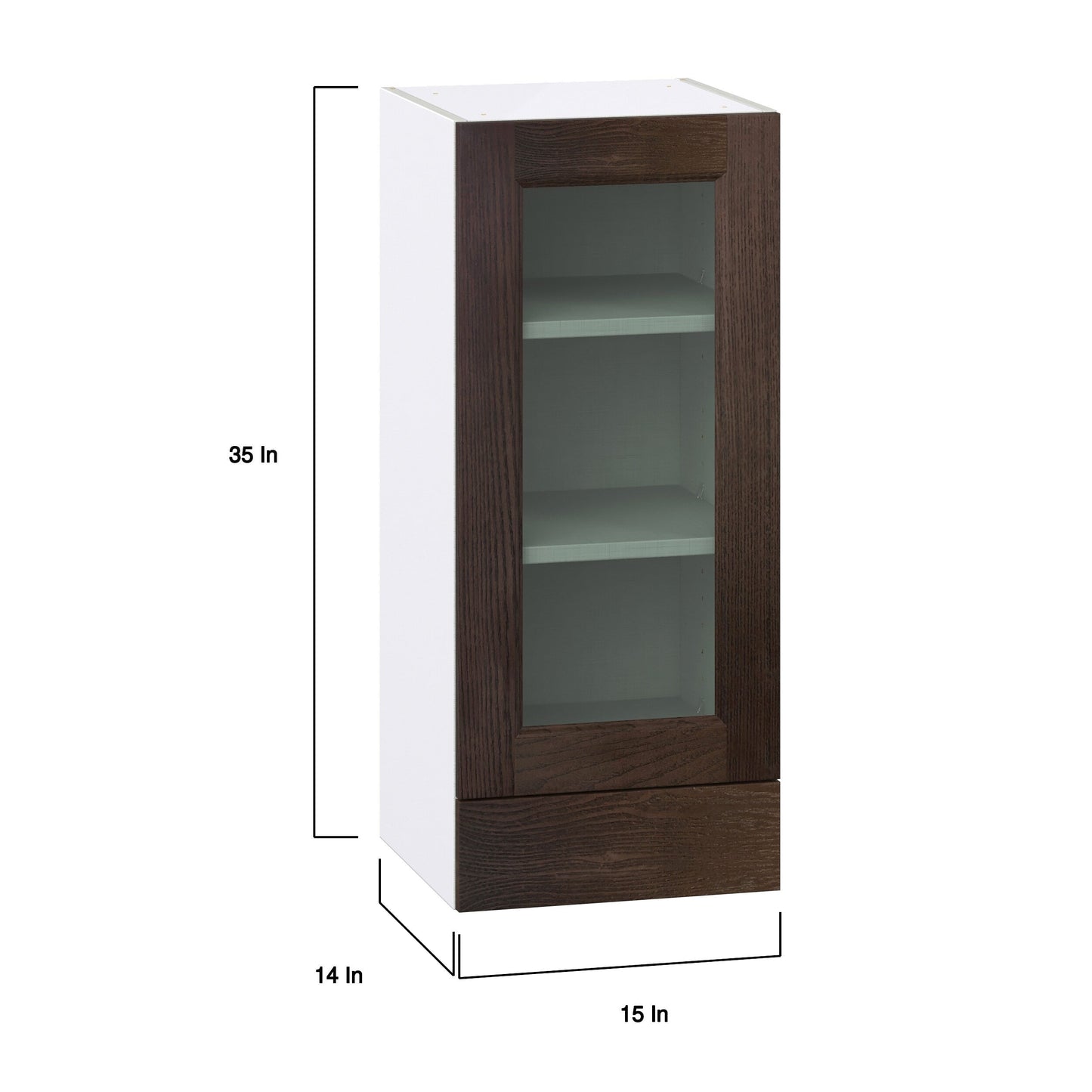 Hugo&Borg Montclaire 15-in W x 35-in H x 14-in D Wood 1-Drawer Wall Fully Assembled Cabinet (Recessed Panel Shaker Style)