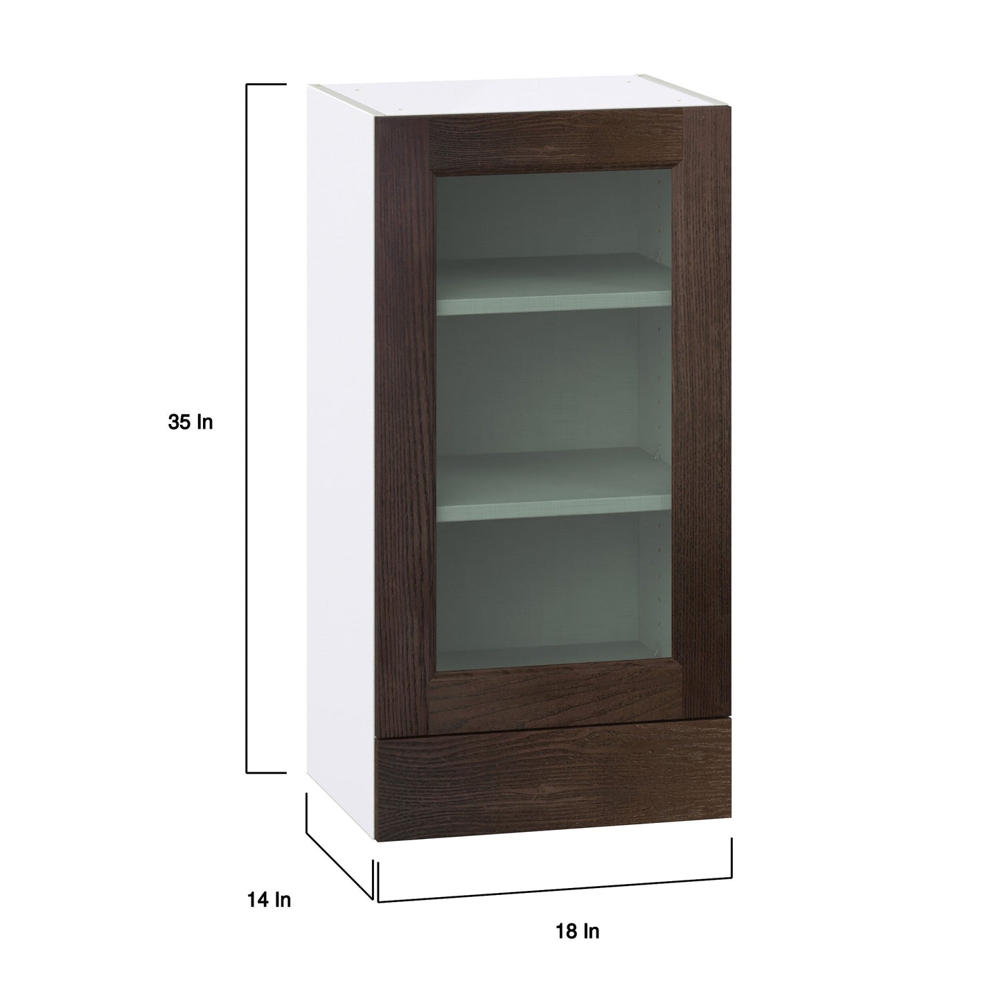 Hugo&Borg Montclaire 18-in W x 35-in H x 14-in D Wood 1-Drawer Wall Fully Assembled Cabinet (Recessed Panel Shaker Style)