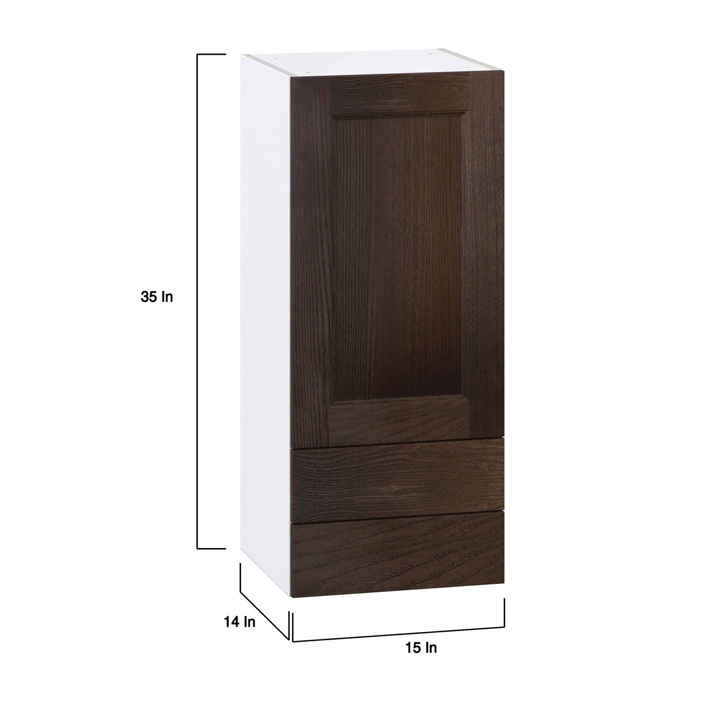 Hugo&Borg Montclaire 15-in W x 35-in H x 14-in D Wood 2-Drawers Wall Fully Assembled Cabinet (Recessed Panel Shaker Style)