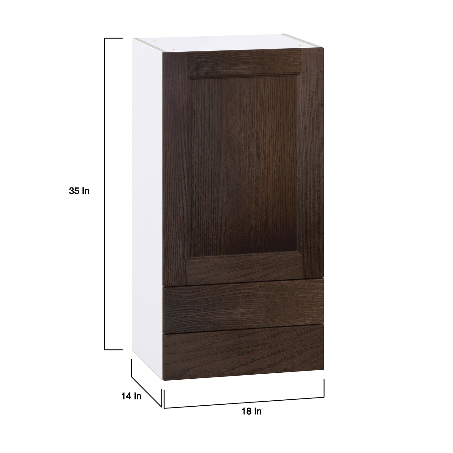 Hugo&Borg Montclaire 18-in W x 35-in H x 14-in D Wood 2-Drawers Wall Fully Assembled Cabinet (Recessed Panel Shaker Style)