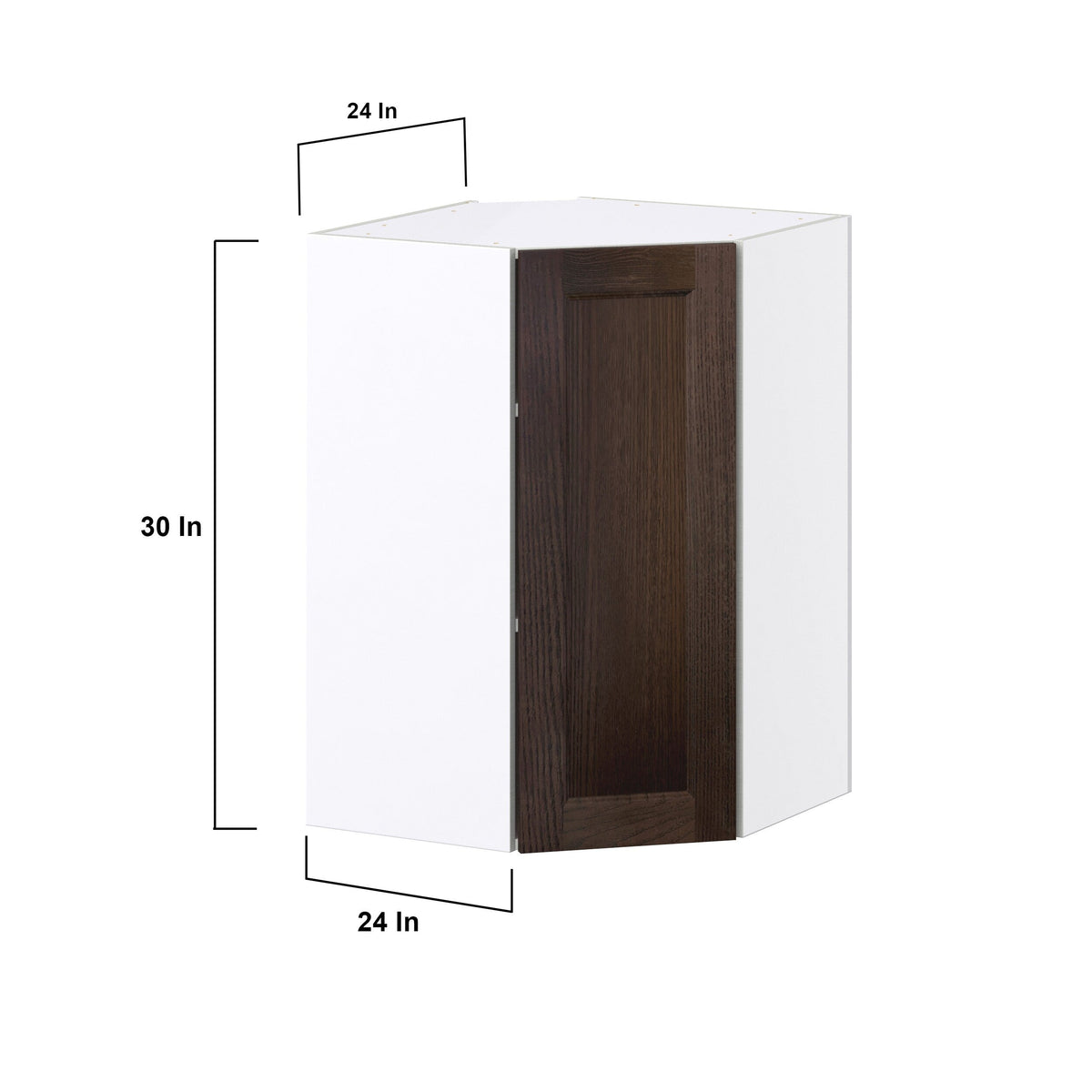 Hugo&Borg Montclaire 24-in W x 35-in H x 14-in D Wood Diagonal Corner Wall Fully Assembled Cabinet (Recessed Panel Shaker Style)