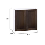 Hugo&Borg Montclaire 33-in W x 30-in H x 14-in D Wood Wall Fully Assembled Cabinet (Recessed Panel Shaker Door Style)