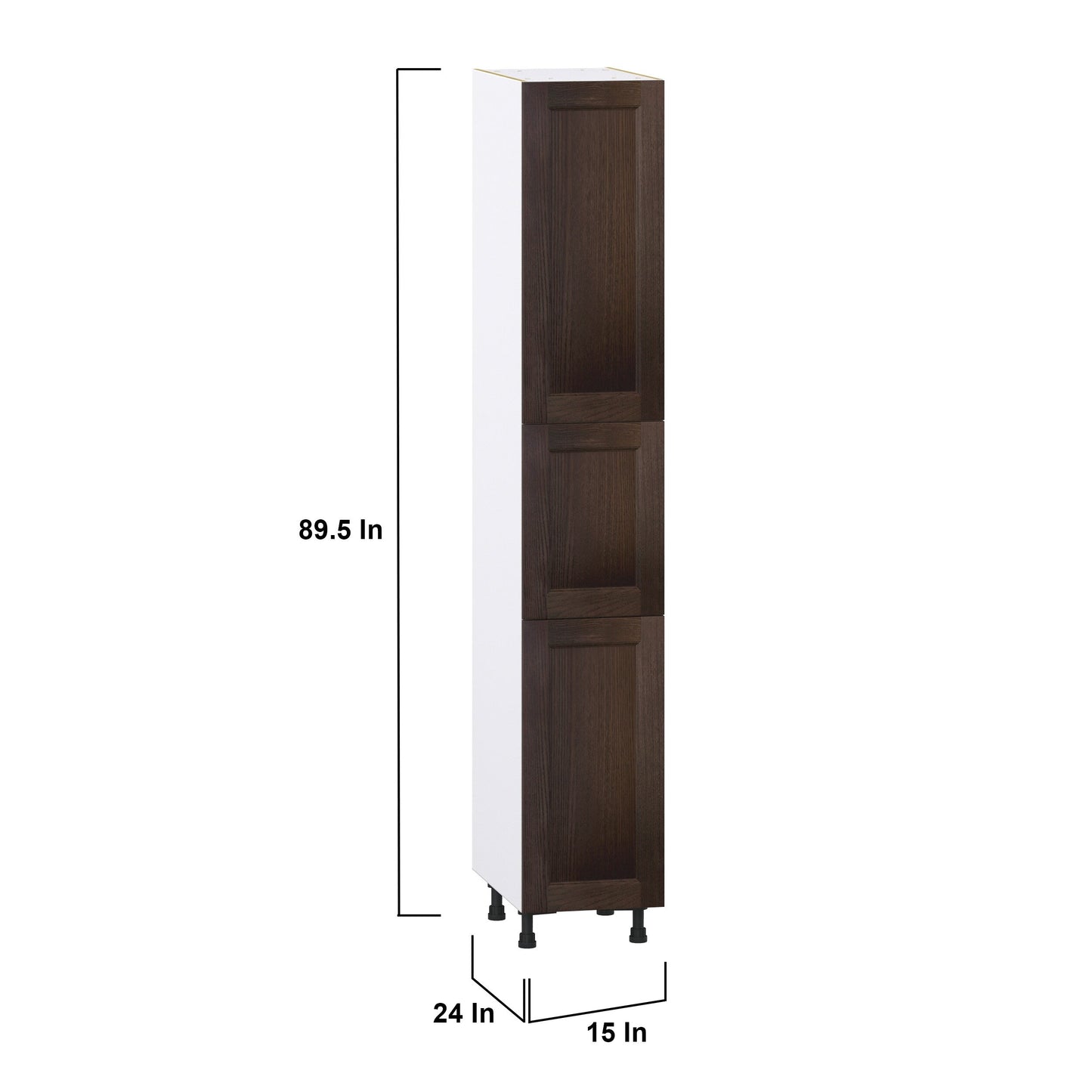 Hugo&Borg Montclaire 15-in W x 89.5-in H x 24-in D Wood Pantry Fully Assembled Cabinet (Recessed Panel Shaker Door Style)