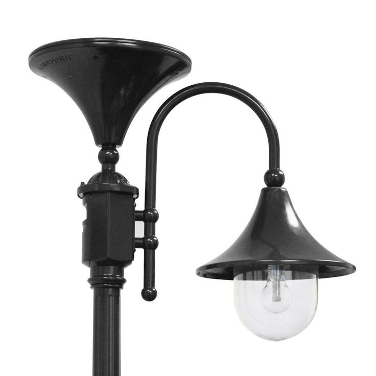 Everest Single Black Outdoor Integrated Led Solar Lamp Post Light with GS Solar LED Light Bulb