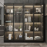 FUFU&GAGA Contemporary/Modern Black Curio Cabinet with Wine Storage