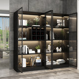 FUFU&GAGA Contemporary/Modern Black Curio Cabinet with Wine Storage