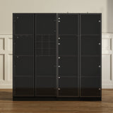 FUFU&GAGA Contemporary/Modern Black Curio Cabinet with Wine Storage
