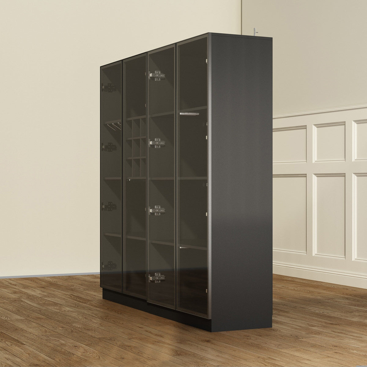 FUFU&GAGA Contemporary/Modern Black Curio Cabinet with Wine Storage