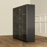 FUFU&GAGA Contemporary/Modern Black Curio Cabinet with Wine Storage
