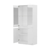 FUFU&GAGA Contemporary/Modern White Curio Cabinet with Wine Storage
