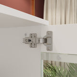 FUFU&GAGA Contemporary/Modern White Curio Cabinet with Wine Storage