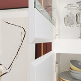 FUFU&GAGA Contemporary/Modern White Curio Cabinet with Wine Storage
