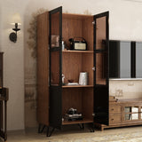 FUFU&GAGA Contemporary/Modern Black China Cabinet