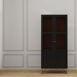 FUFU&GAGA Contemporary/Modern Black China Cabinet