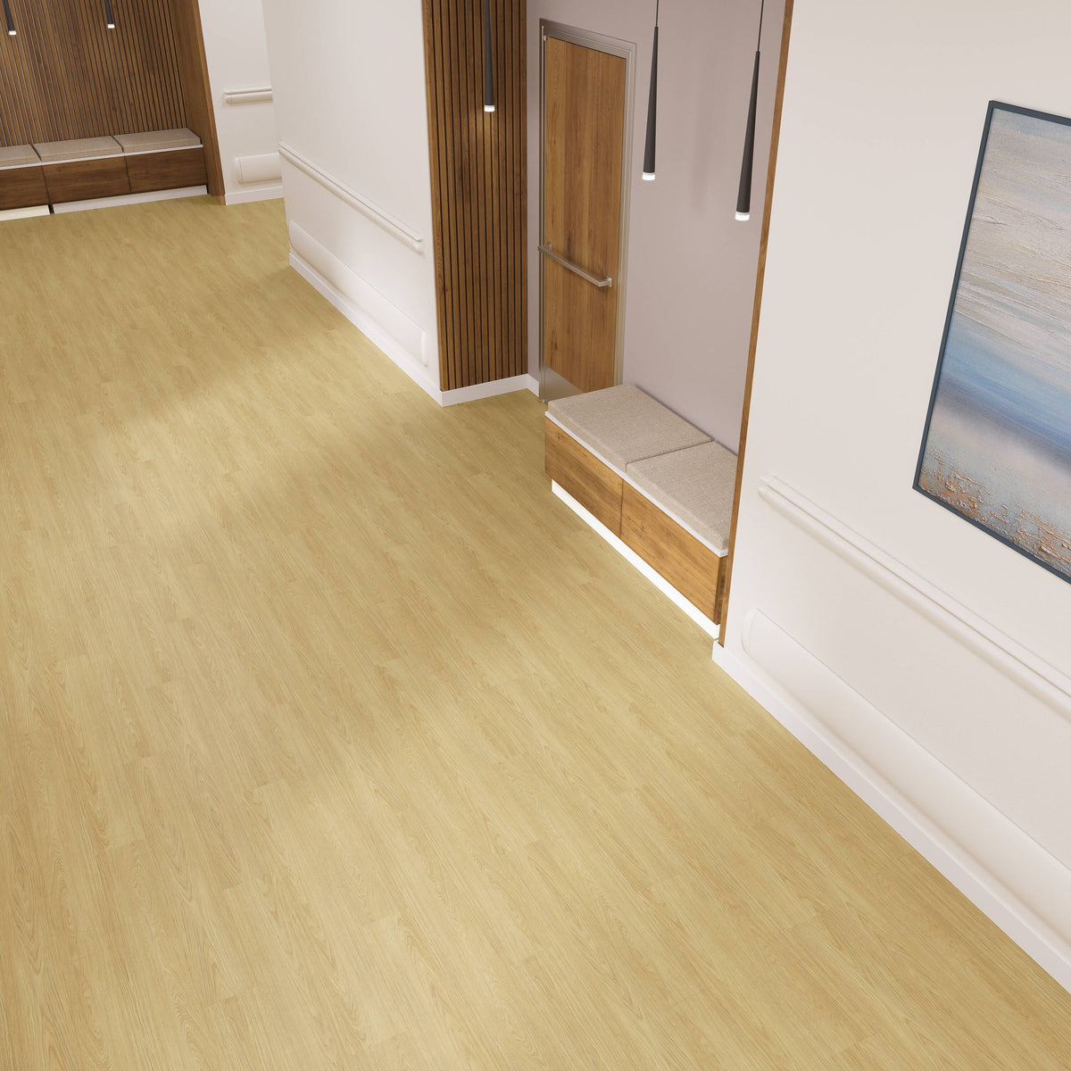 Lucida USA (Sample) GlueCore Pro Nacre Brown Wood Look 28-mil Waterproof Glue Down Luxury Vinyl Plank