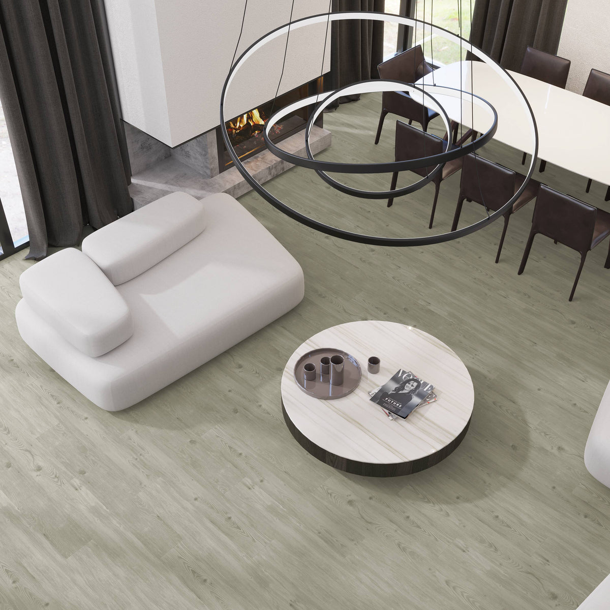 Lucida USA (Sample) GlueCore Pro Sky Gray Wood Look 28-mil Waterproof Glue Down Luxury Vinyl Plank