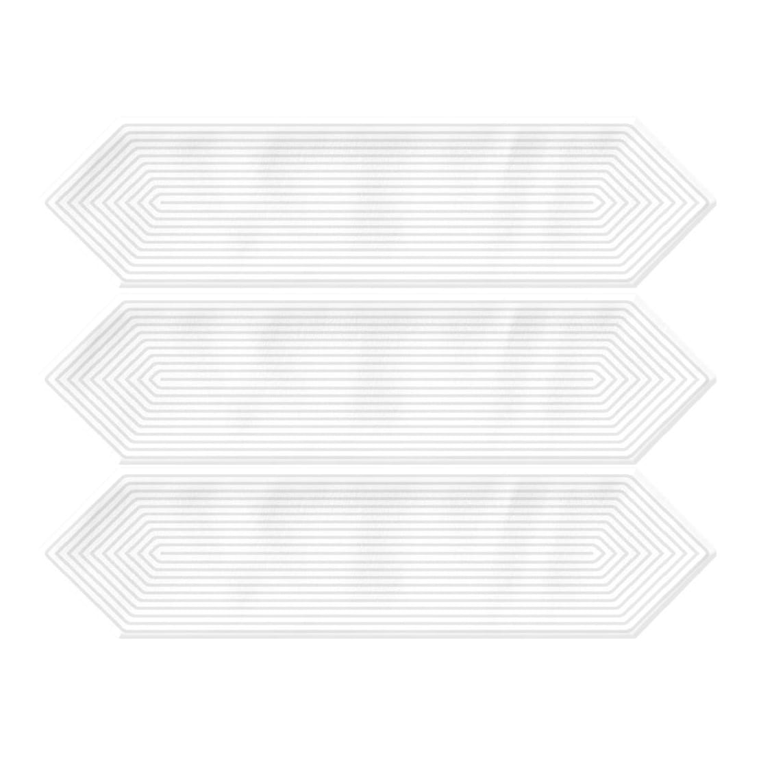 Giorbello Decor White 3-in x 12-in Glazed Ceramic Wave Subway Floor and Wall Tile (5-sq. ft/ Carton)