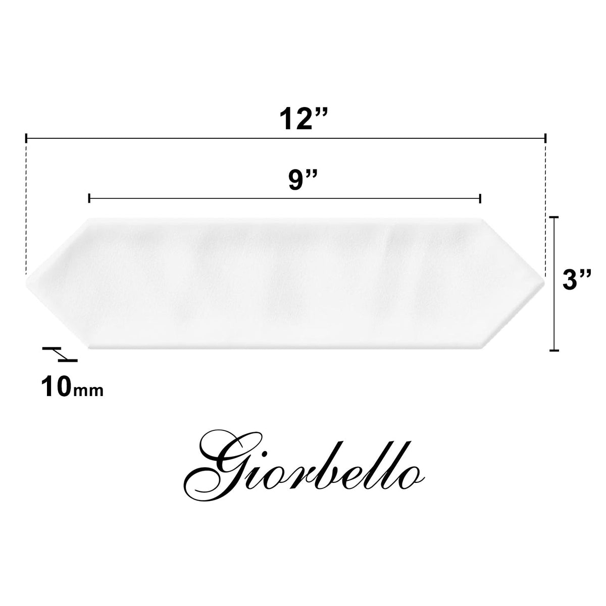 Giorbello (Sample) White 3-in x 12-in Glazed Ceramic Subway Floor and Wall Tile