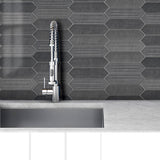 Giorbello (Sample) Decor Black 3-in x 12-in Glazed Ceramic Subway Floor and Wall Tile