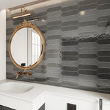 Giorbello Decor Shadow 3-in x 12-in Glazed Ceramic Wave Subway Floor and Wall Tile (5-sq. ft/ Carton)