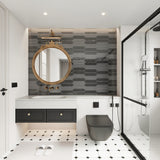 Giorbello Decor Shadow 3-in x 12-in Glazed Ceramic Wave Subway Floor and Wall Tile (5-sq. ft/ Carton)