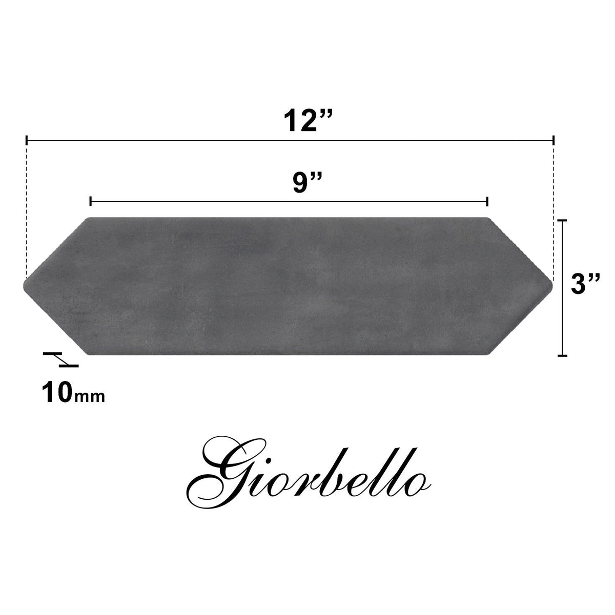 Giorbello Shadow 3-in x 12-in Glazed Ceramic Wave Subway Floor and Wall Tile (5-sq. ft/ Carton)