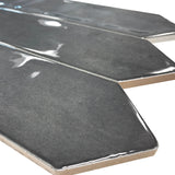 Giorbello (Sample) Black 3-in x 12-in Glazed Ceramic Subway Floor and Wall Tile