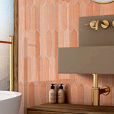 Giorbello (Sample) Decor Coral 3-in x 12-in Glazed Ceramic Subway Floor and Wall Tile