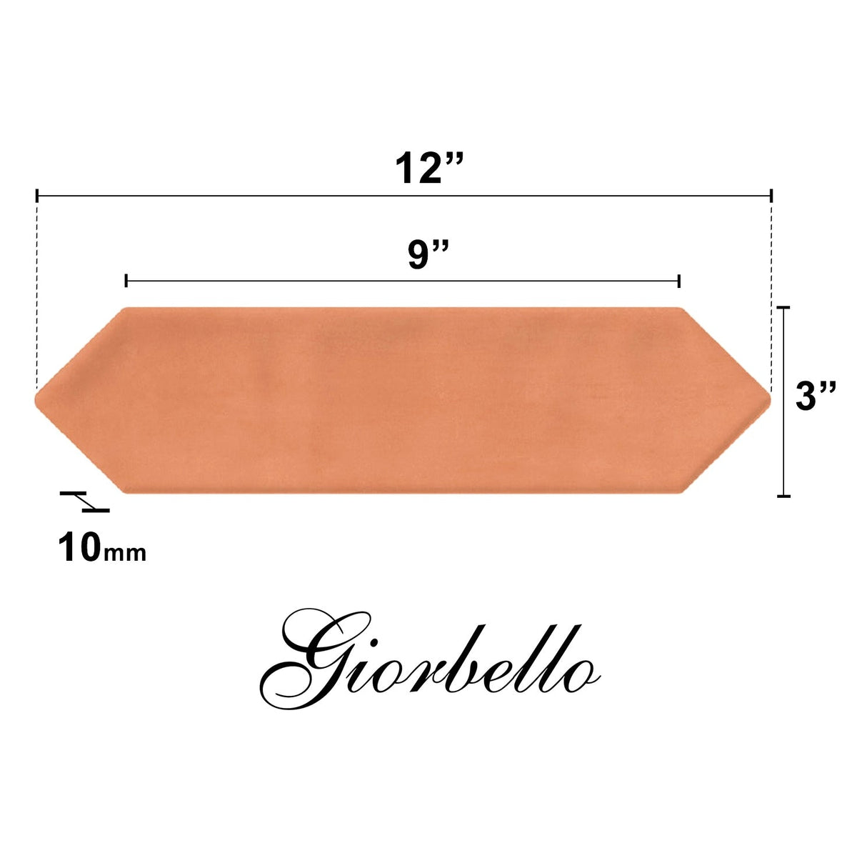 Giorbello (Sample) Coral 3-in x 12-in Glazed Ceramic Subway Floor and Wall Tile