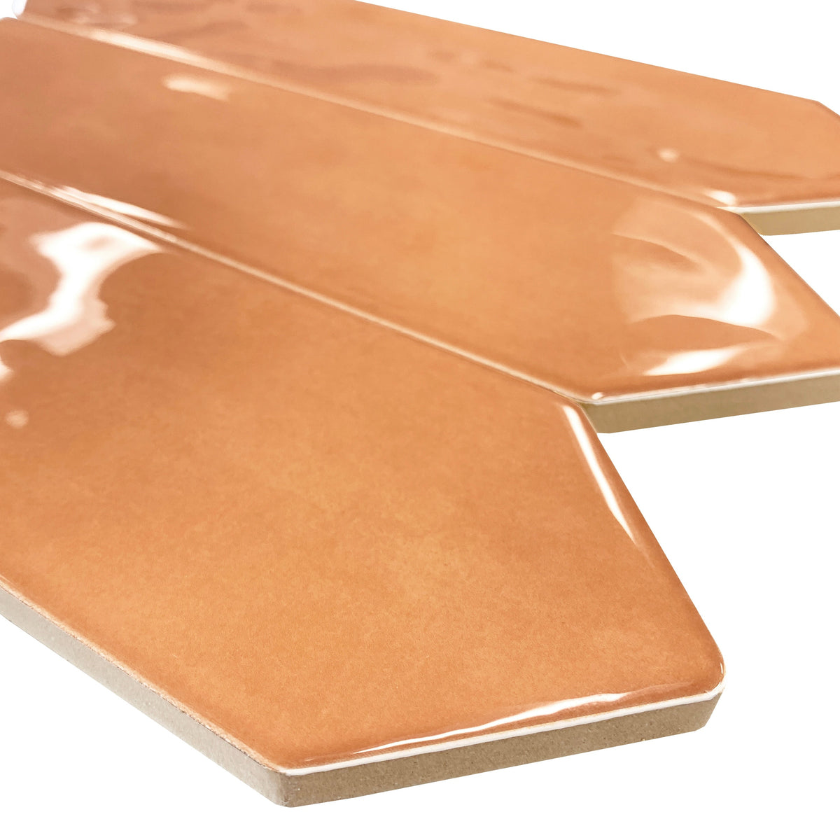 Giorbello Coral 3-in x 12-in Glazed Ceramic Wave Subway Floor and Wall Tile (5-sq. ft/ Carton)