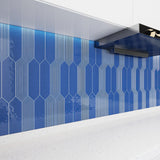 Giorbello Decor Indigo 3-in x 12-in Glazed Ceramic Wave Subway Floor and Wall Tile (5-sq. ft/ Carton)
