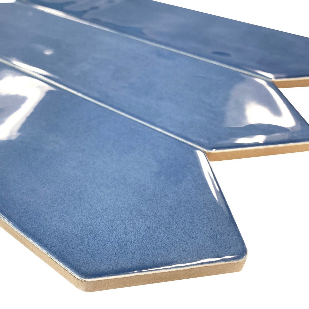 Giorbello Indigo 3-in x 12-in Glazed Ceramic Wave Subway Floor and Wall Tile (5-sq. ft/ Carton)