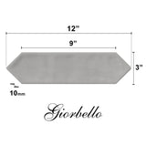 Giorbello Smoke 3-in x 12-in Glazed Ceramic Wave Subway Floor and Wall Tile (5-sq. ft/ Carton)