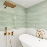 Giorbello (Sample) Sage 3-in x 12-in Glazed Ceramic Subway Floor and Wall Tile