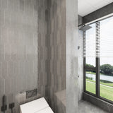 Giorbello Smoke 3-in x 12-in Glazed Ceramic Wave Subway Floor and Wall Tile (5-sq. ft/ Carton)