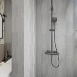 Giorbello Smoke 3-in x 12-in Glazed Ceramic Wave Subway Floor and Wall Tile (5-sq. ft/ Carton)