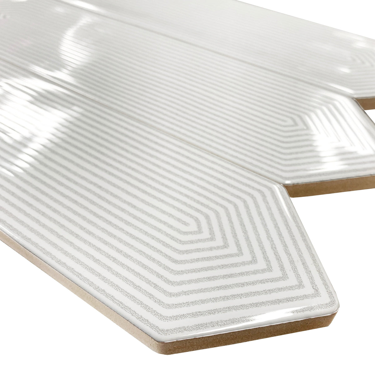 Giorbello Decor White 3-in x 12-in Glazed Ceramic Wave Subway Floor and Wall Tile (5-sq. ft/ Carton)