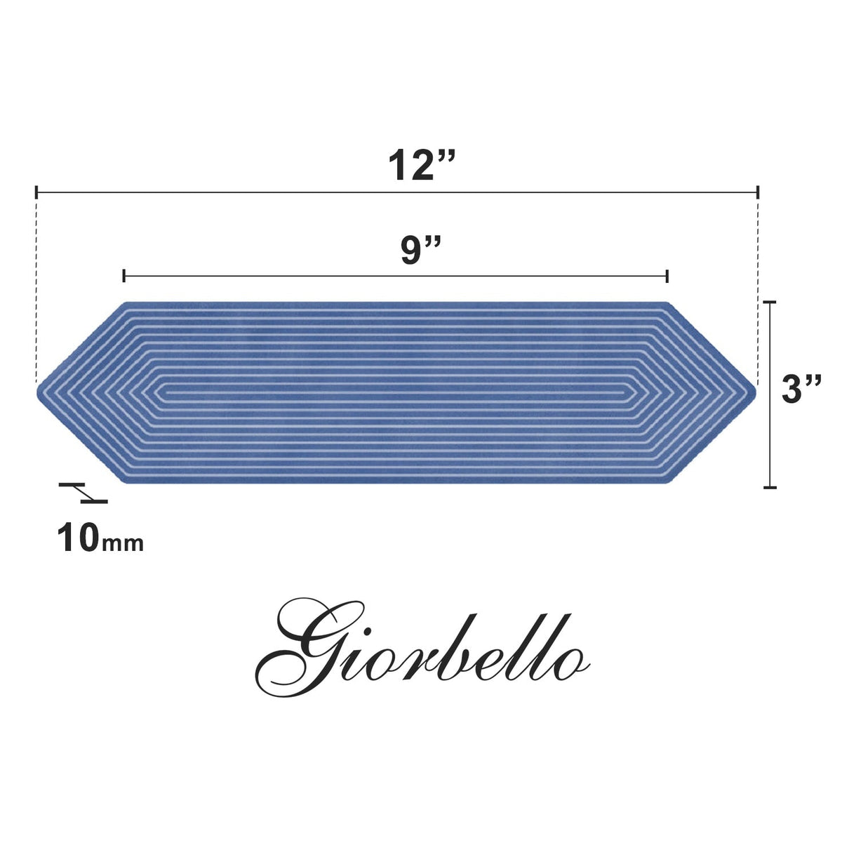 Giorbello Decor Indigo 3-in x 12-in Glazed Ceramic Wave Subway Floor and Wall Tile (5-sq. ft/ Carton)