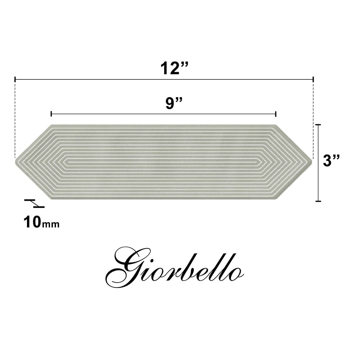 Giorbello Decor Sage 3-in x 12-in Glazed Ceramic Wave Subway Floor and Wall Tile (5-sq. ft/ Carton)