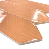Giorbello (Sample) Decor Coral 3-in x 12-in Glazed Ceramic Subway Floor and Wall Tile