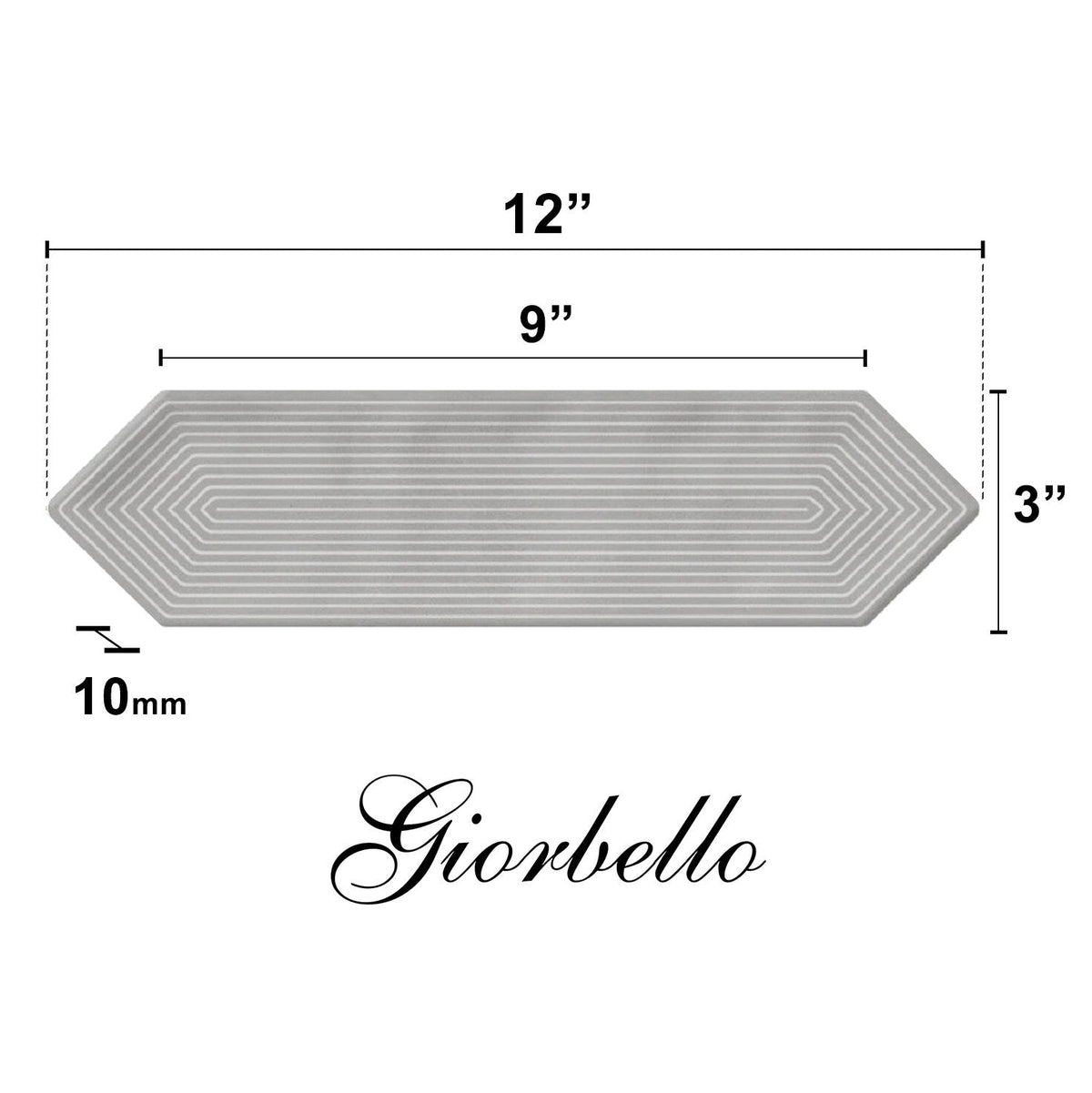Giorbello Decor Smoke 3-in x 12-in Glazed Ceramic Wave Subway Floor and Wall Tile (5-sq. ft/ Carton)
