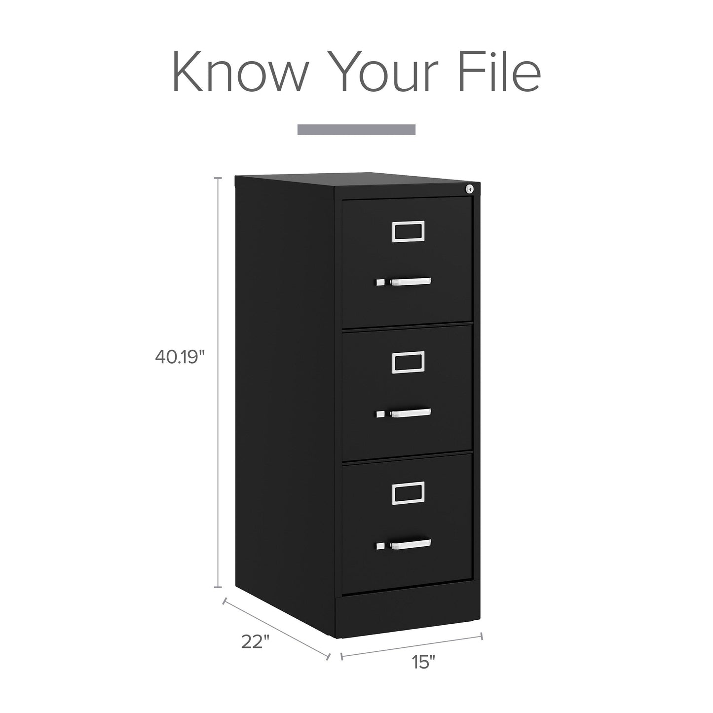 Hirsh Black 3-Drawer 15-in File Cabinet